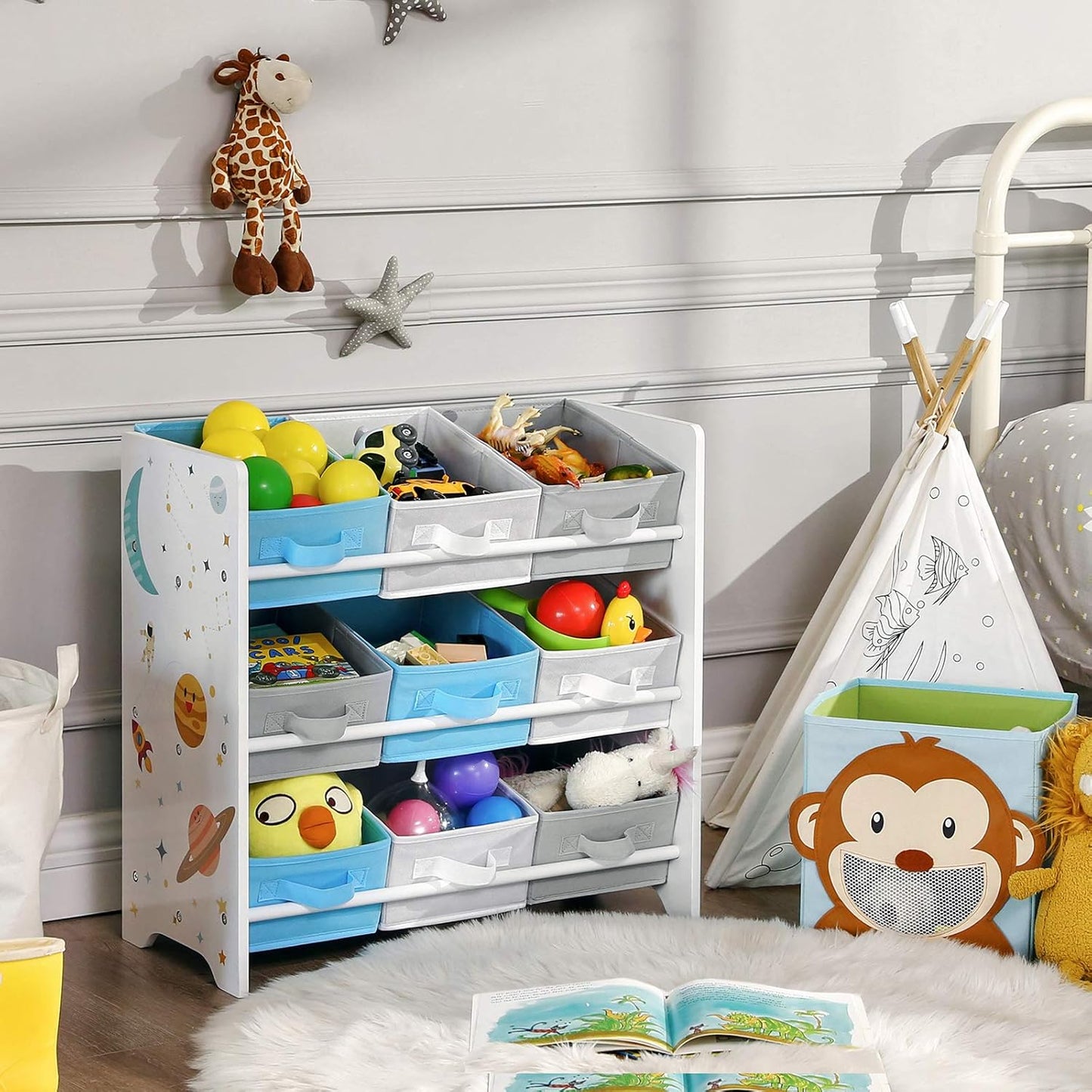 Kinderzimmer Spielzeug-Organizer mit 9 Boxen