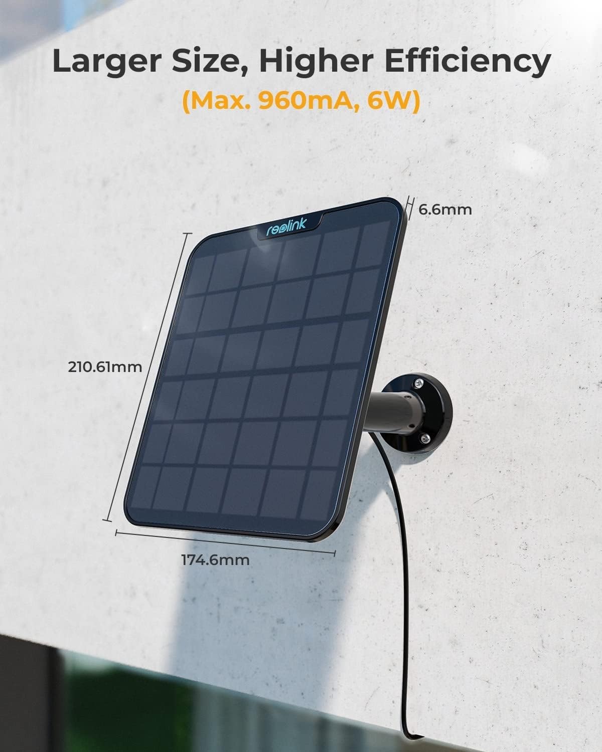 Solarpanel für Akku Überwachungskameras, Schwarz