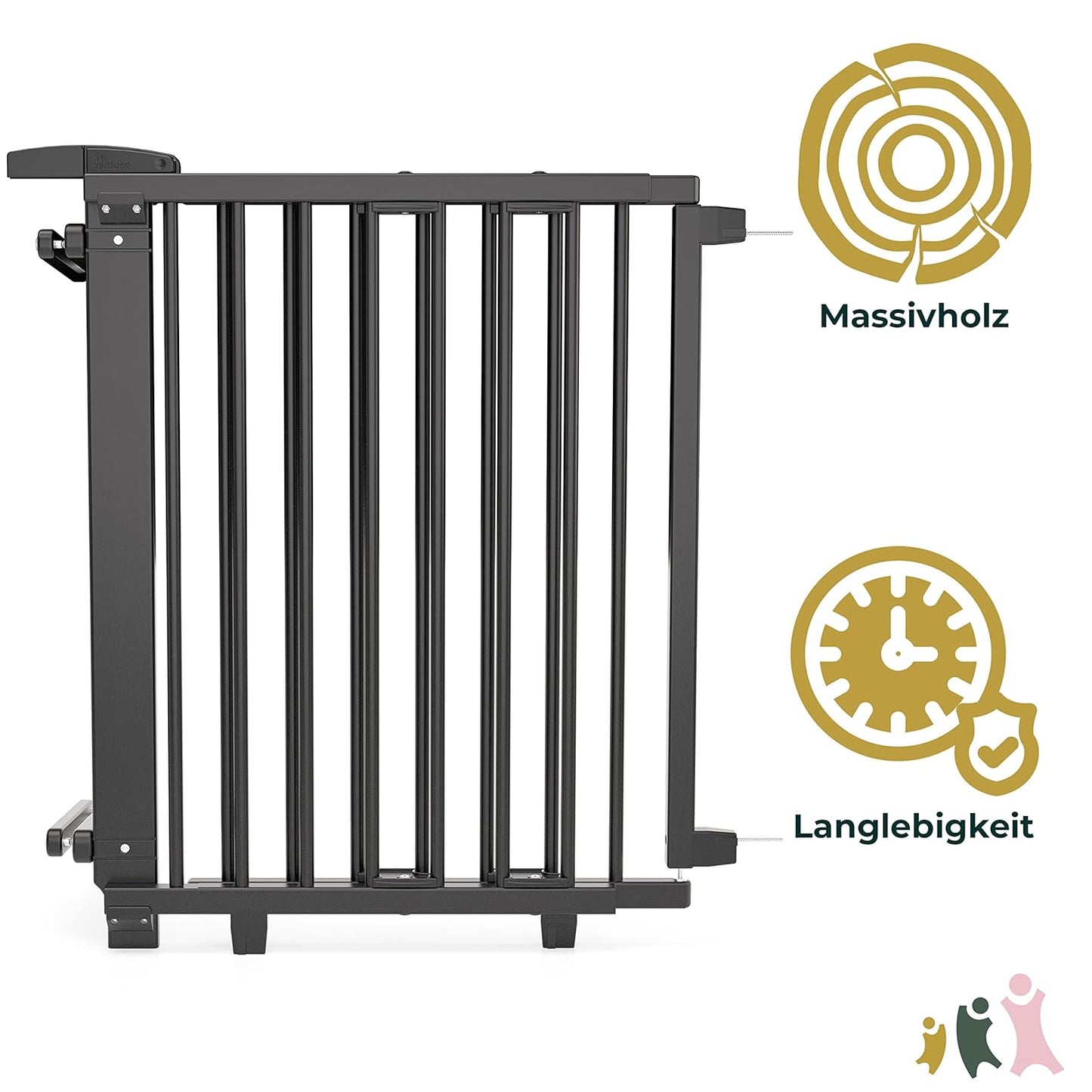 Treppenschutzgitter Plus, Schwarz; 67-95 cm