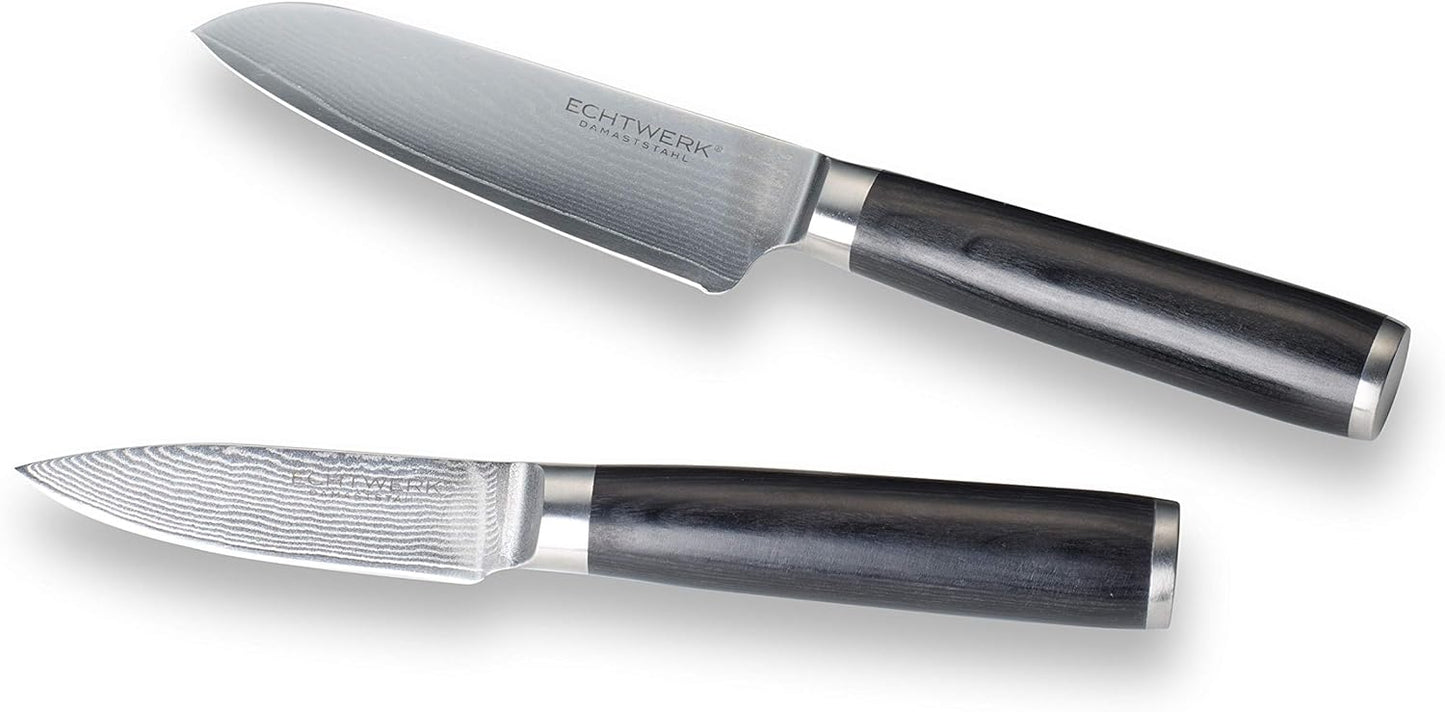 Santoku Messer Set, Dunkler Griff
