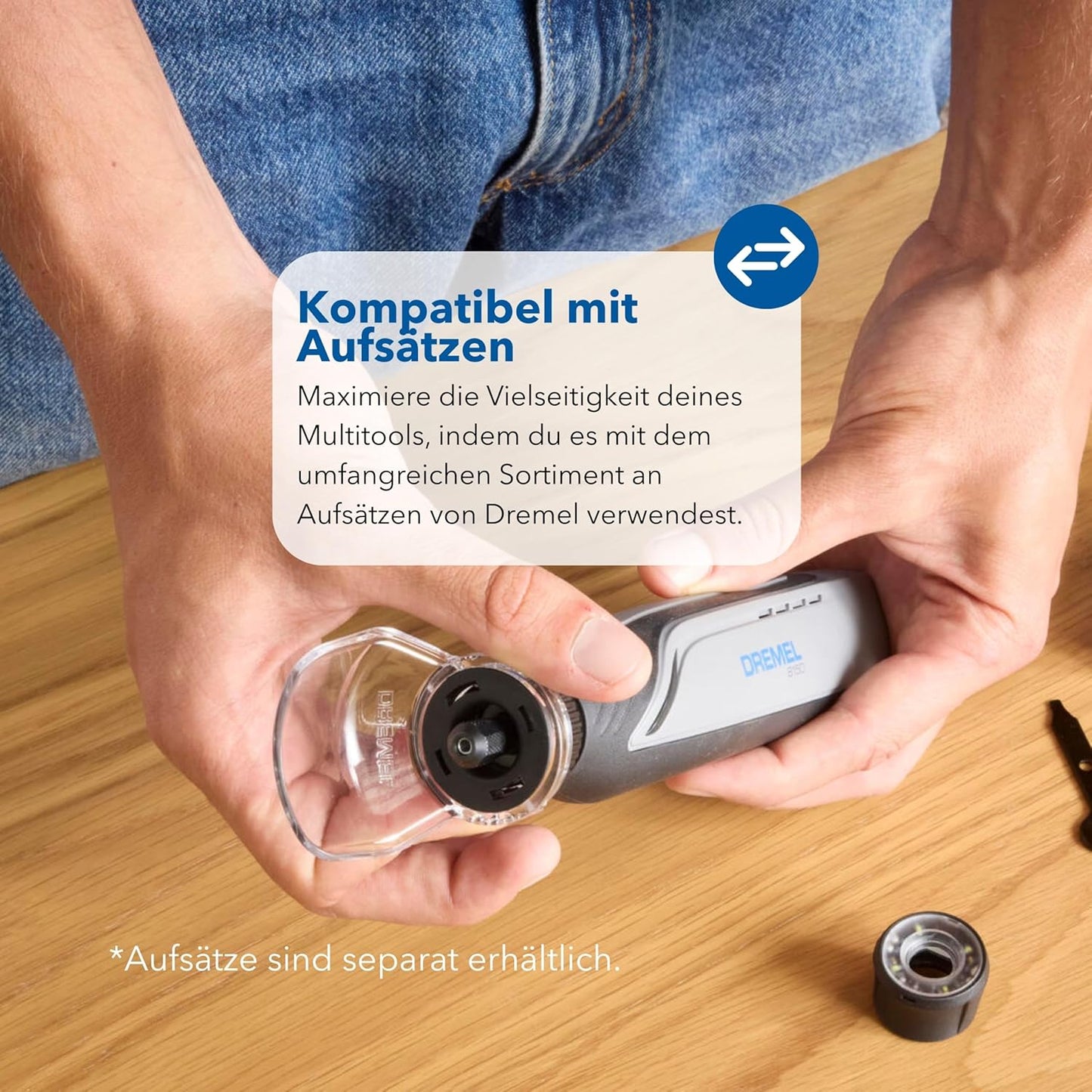 Bürstenloses 8150 Akku-Multitool-Set mit 20 Zubehörteile, Dremel 8150 Bürstenloses Akku-Multitool-Set