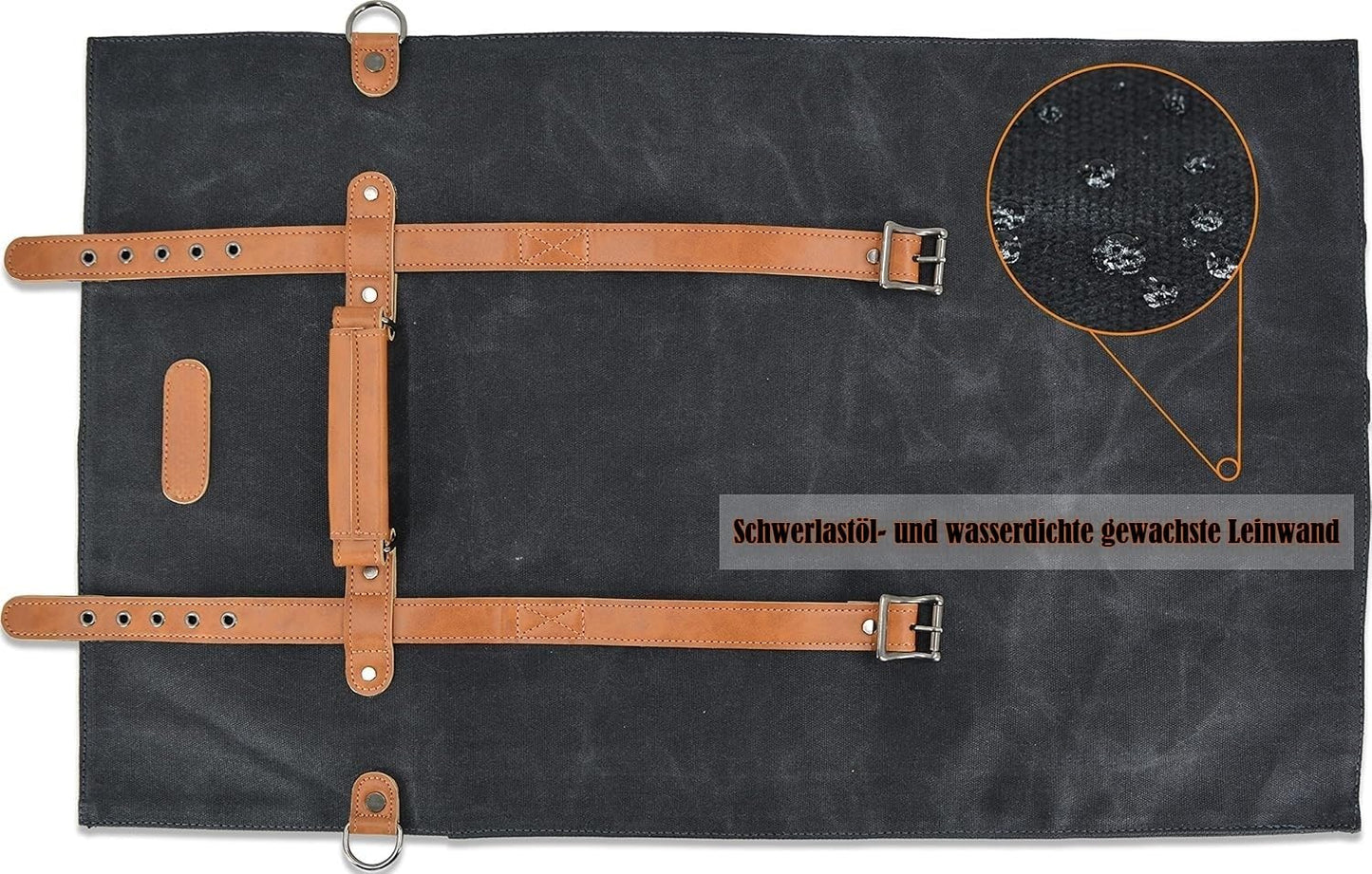 Kochmessertasche für 10 Messer mit Tragegriff und Schultergurt