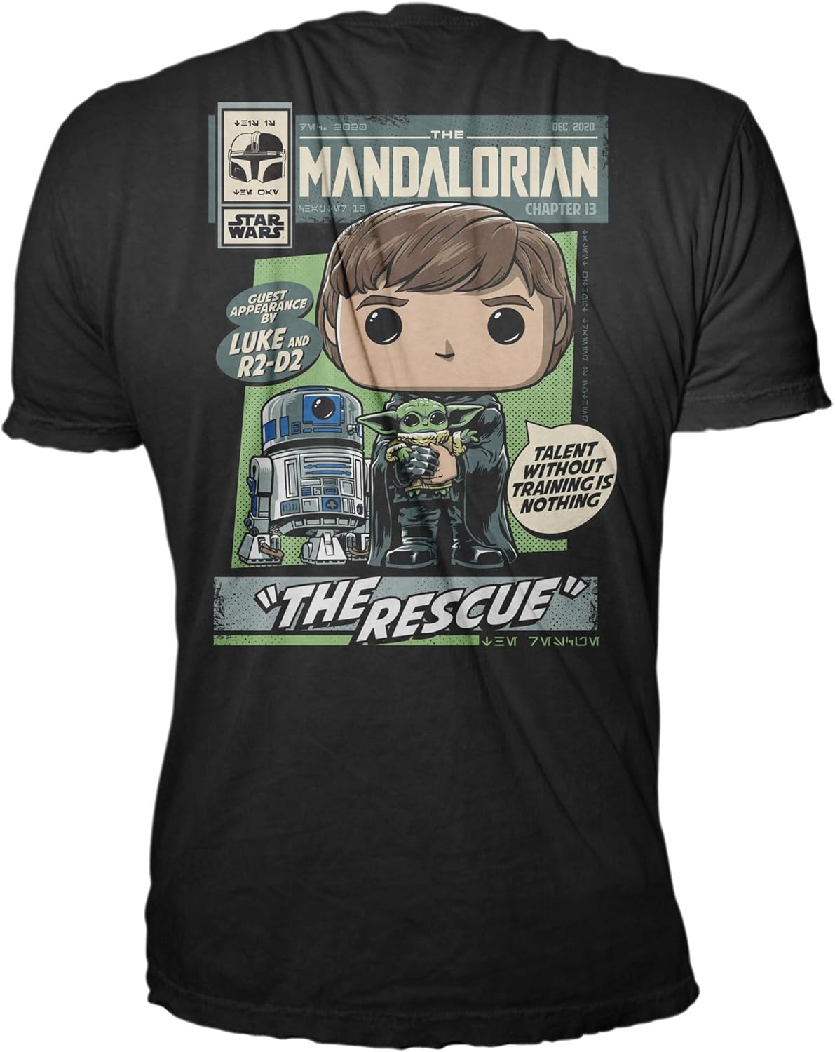 Pop! & Tee: Mandalorian - Luke Skywalker mit Grogu, S