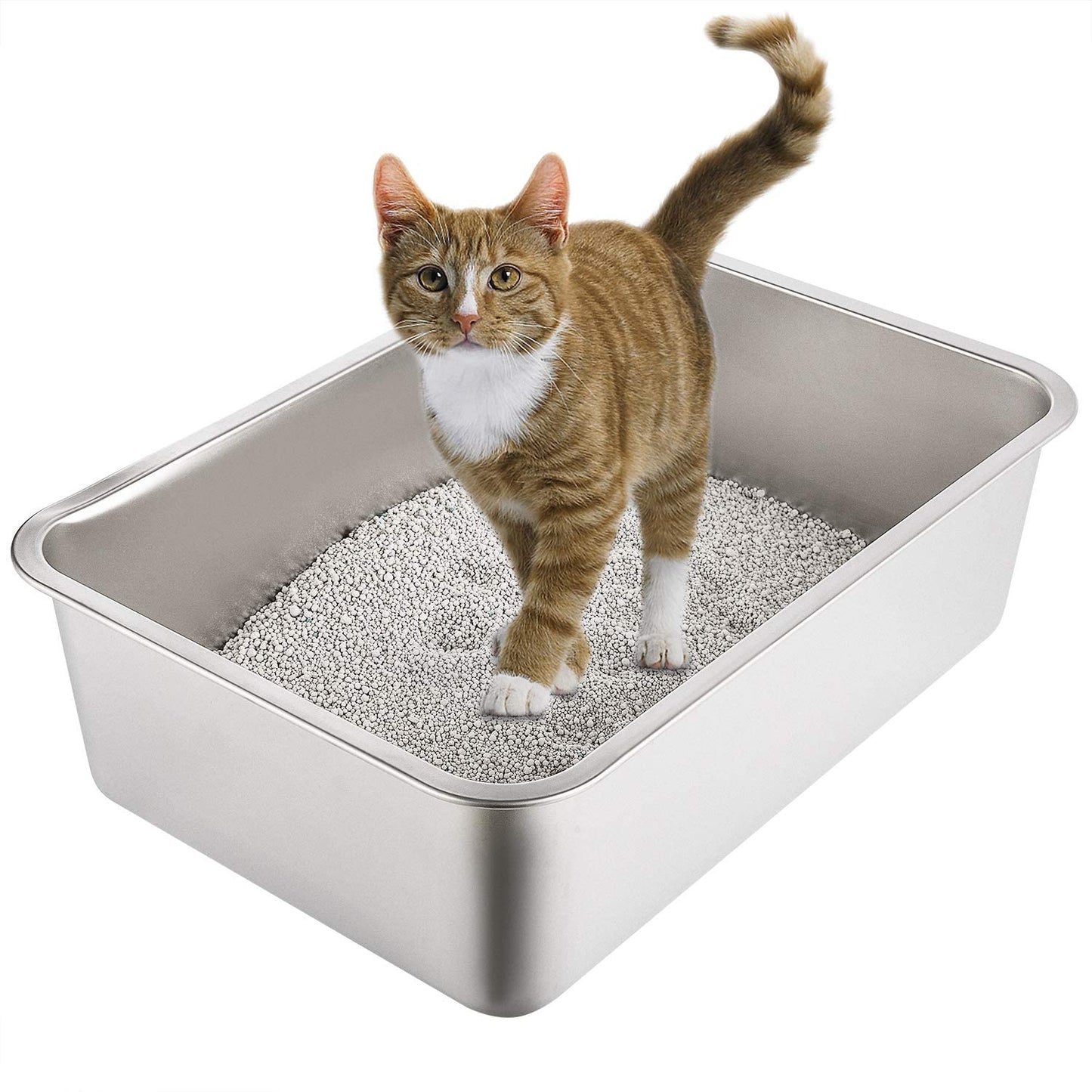 Edelstahl Katzen- und Kleintiertoilette, 50*35*15cm