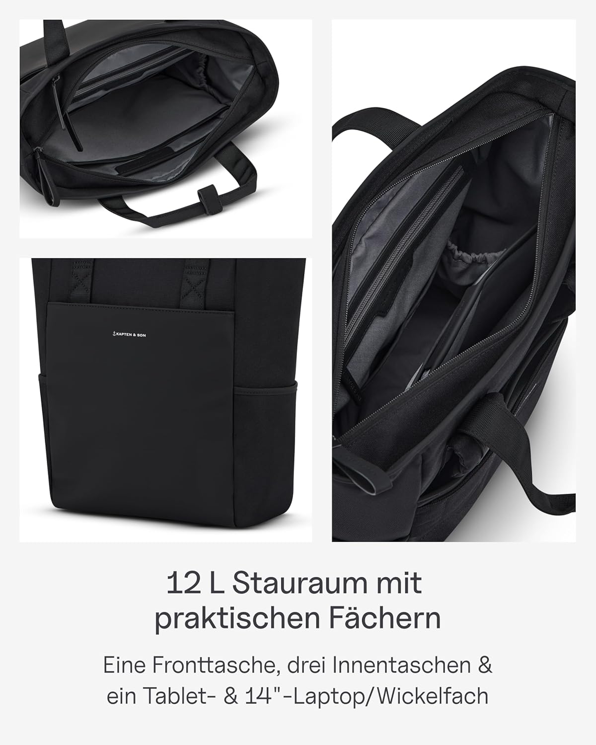 2in1 Wickelrucksack & Wickeltasche Set Lindby, All Black Diaper Set