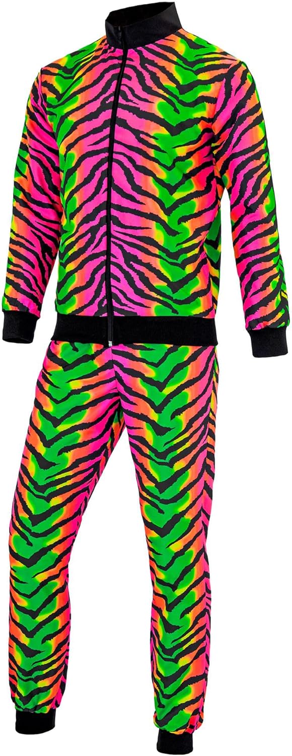 80er Jahre - Tiger Trainingsanzug, S Regenbogen - Rosa
