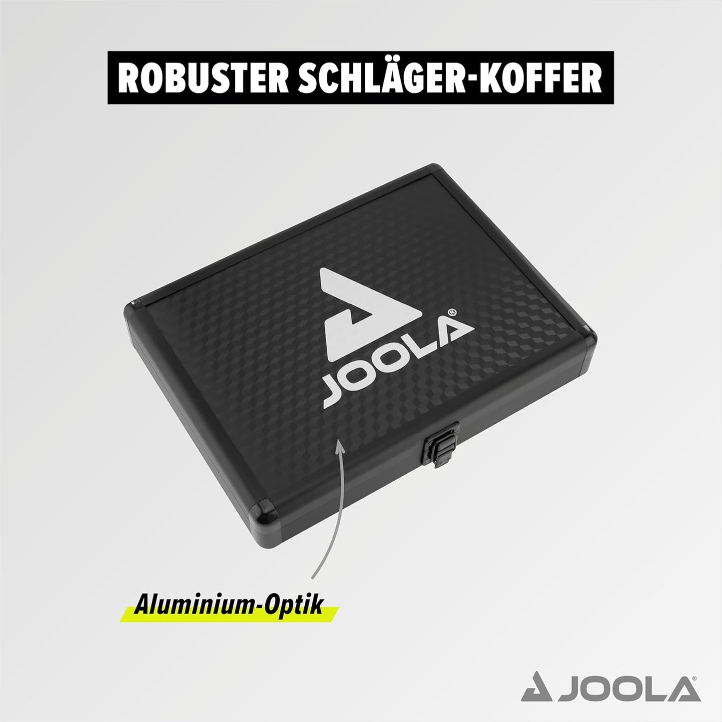Aluminiumgehäuse für einen Tischtennisschläger und 3 Bälle, Schwarz Single