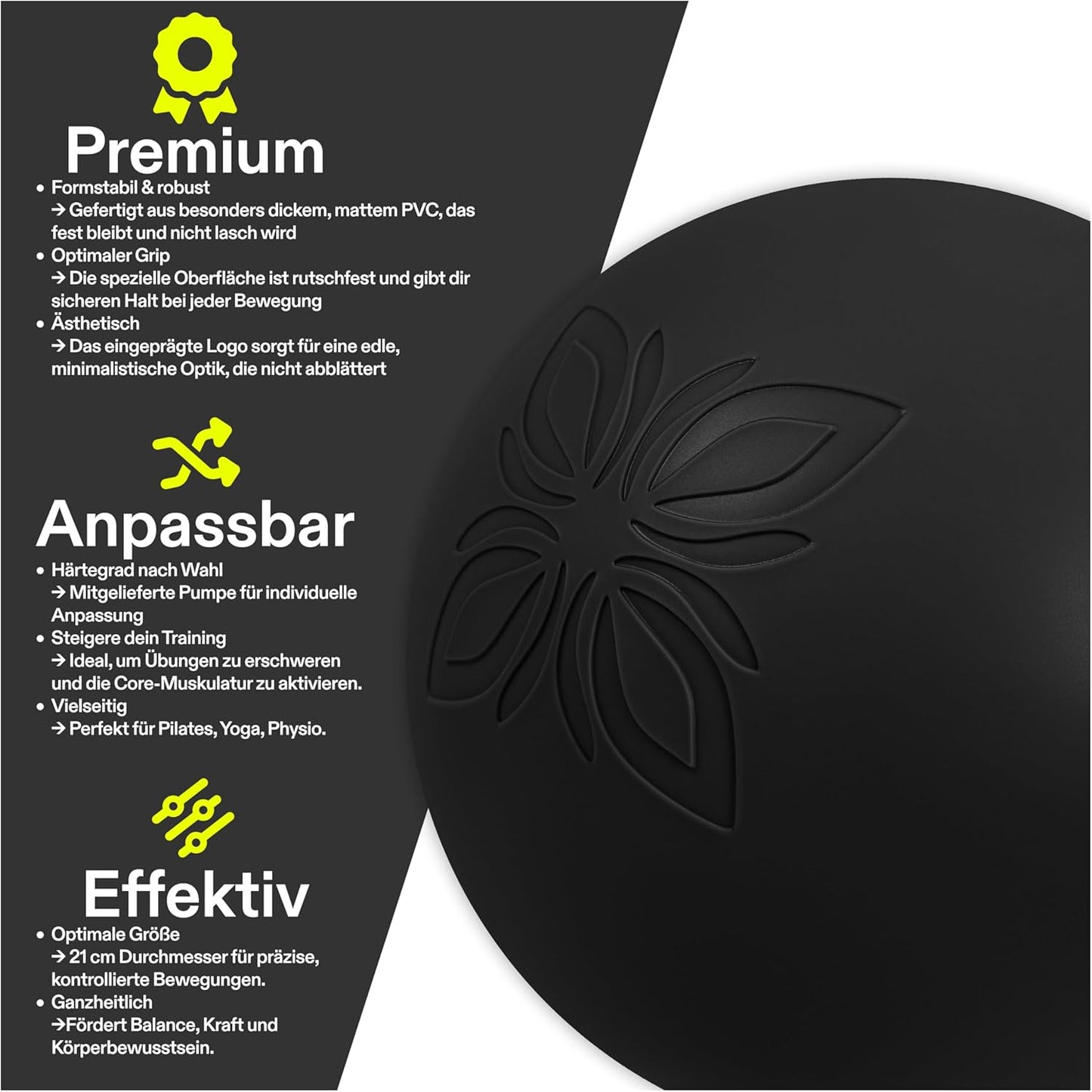 MOON Pilatesball 20 cm, MYTHOS BLACK
