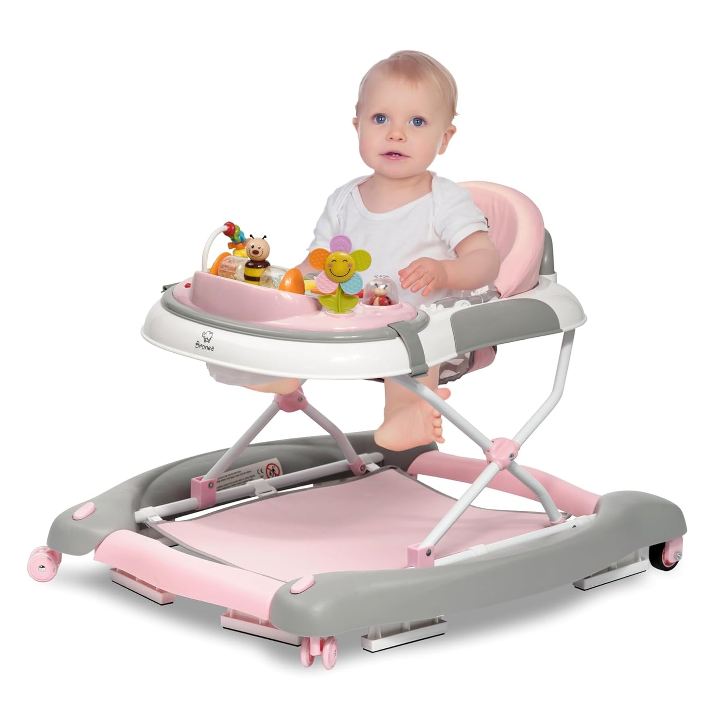4-in-1 Babywalker mit Schaukelfunktion und Musik, Rosa