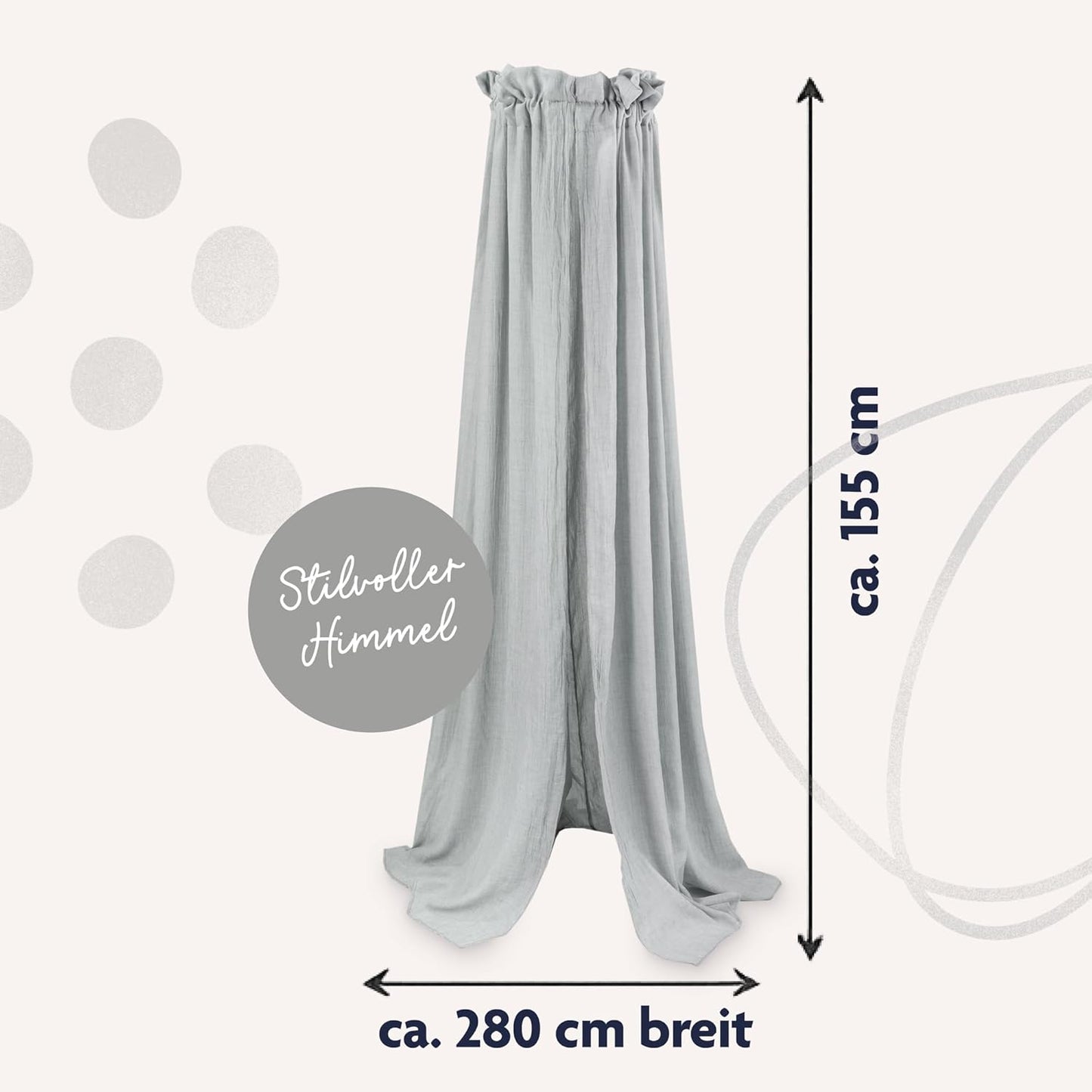 Baldachin Voile Salbei, 155 x 250 cm, Salbei