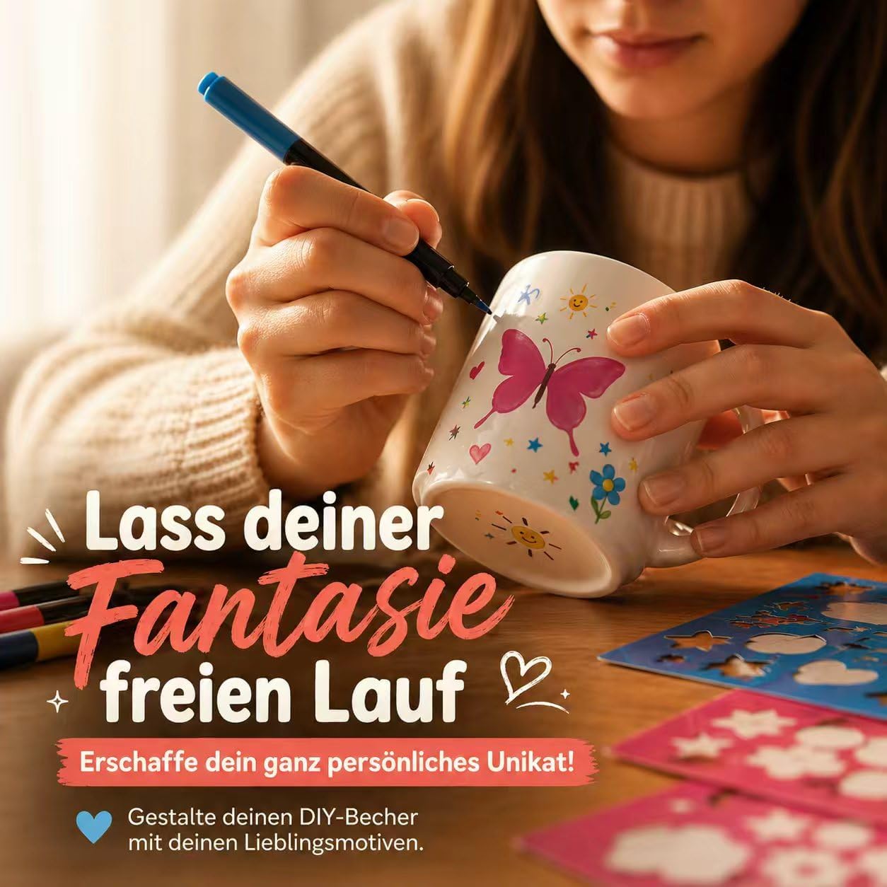 Keramik Bemalen Set mit Porzellanstiften