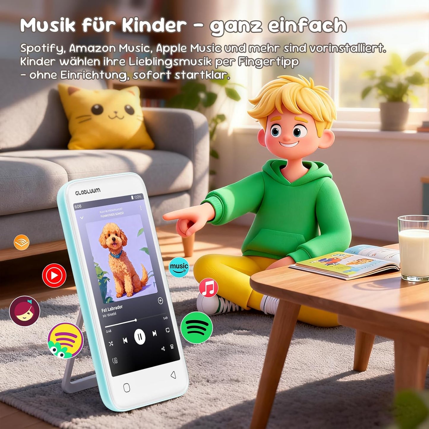 MP3-Player mit Kindersicherung, Minzgrün