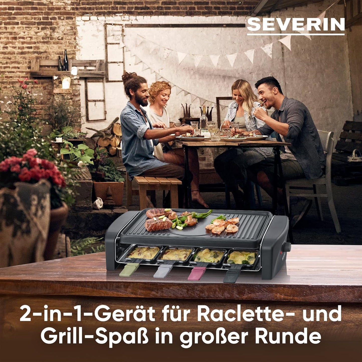 Raclette-Grill für 8 Personen, Auslauf