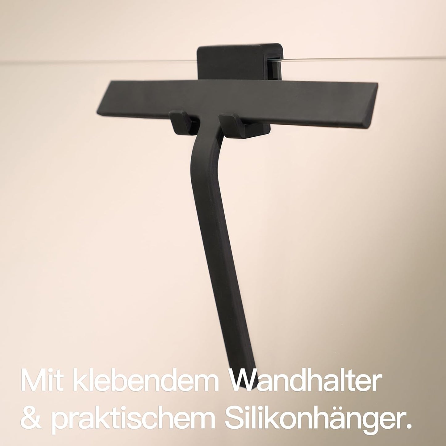 Duschabzieher mit Halterung, Silikon, 28 cm, Schwarz 28 cm