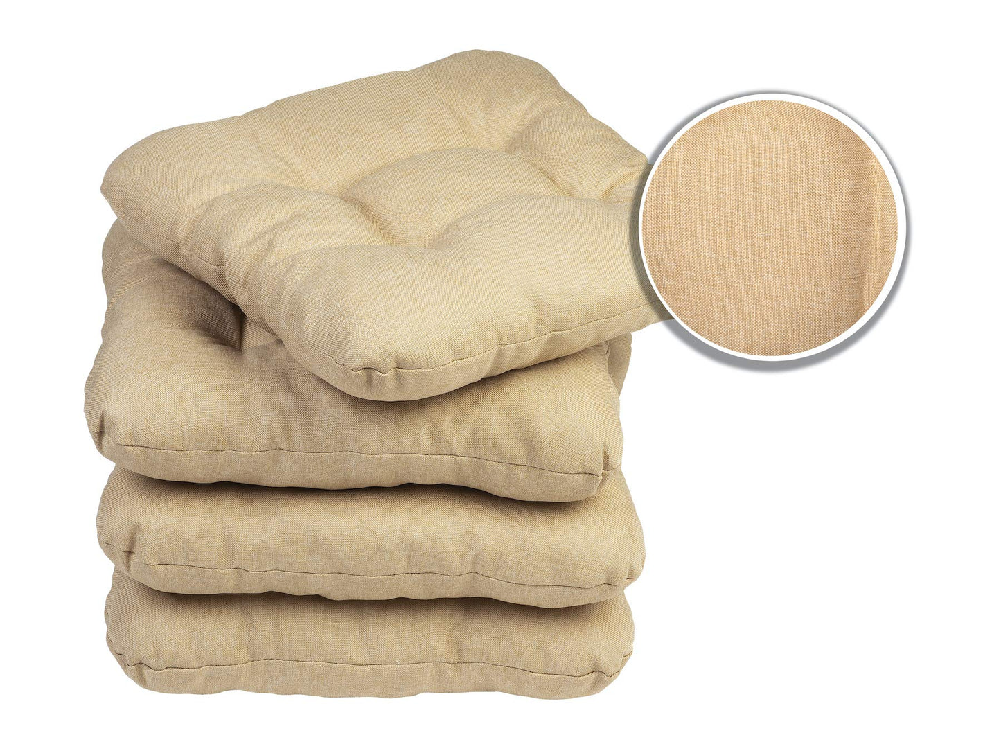4er-Set Stuhlkissen-Set, 45 x 45 x 8 cm - 4er Set Beige