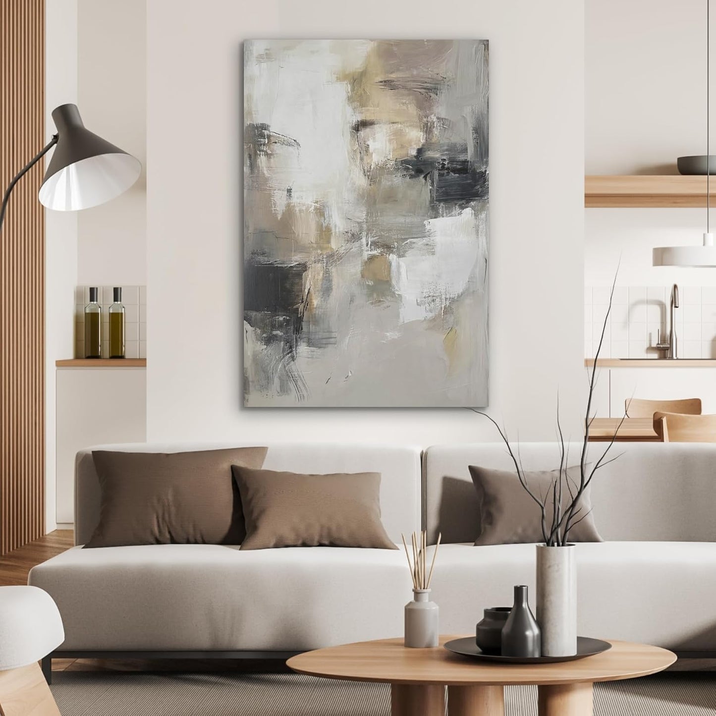 Filzbild Wall Art, 60x90 cm, 90L x 60B cm Farbpalette - Pinselstriche