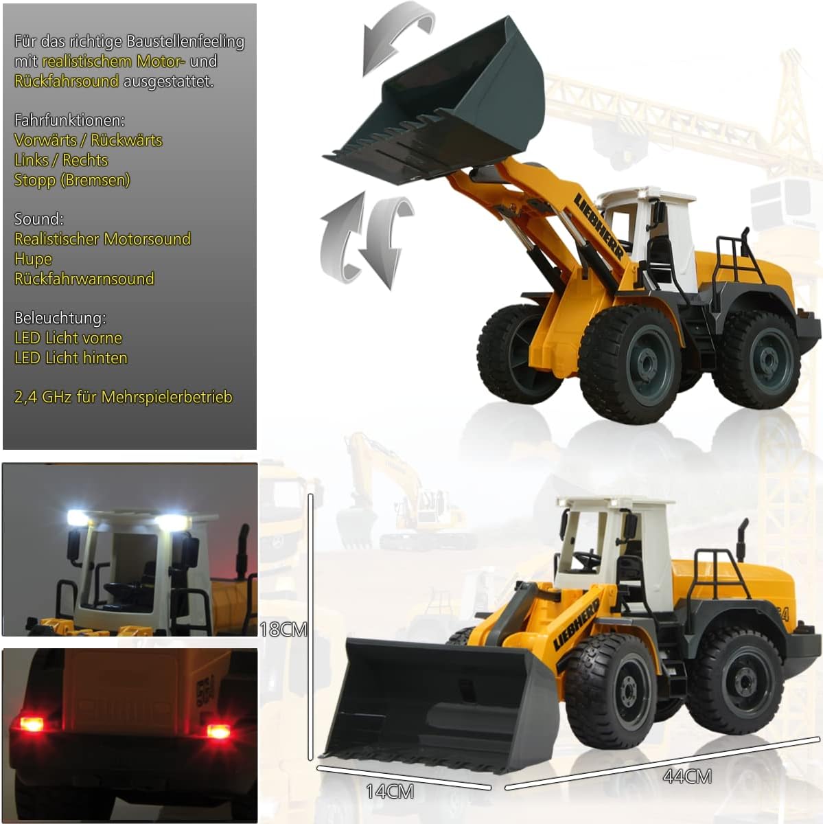 Ferngesteuerter Baustellen-Radlader 1:20 Liebherr 564, Liebherr Radlader 564