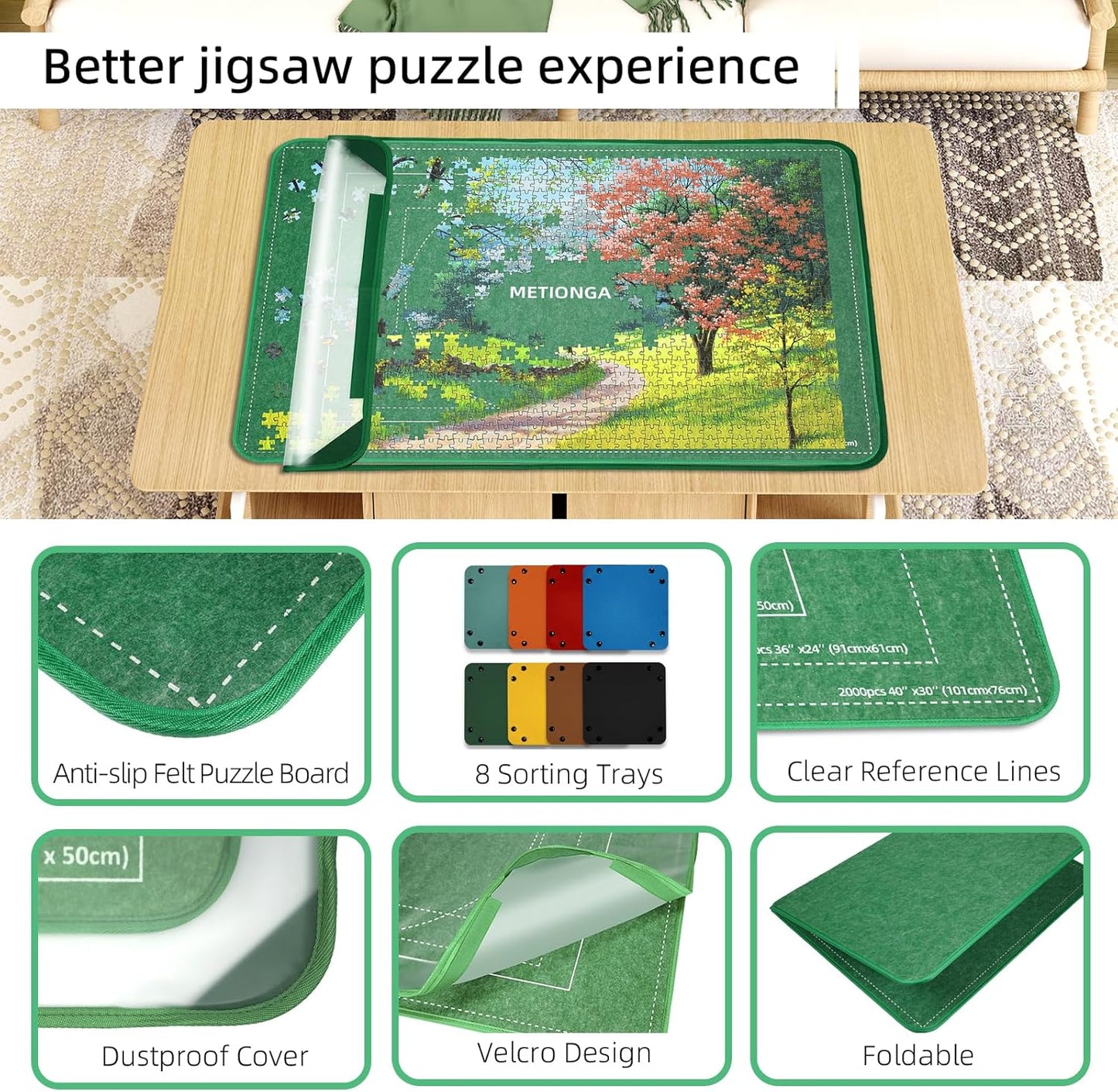 Faltbares Puzzlebrett mit Sortierschalen (2000 Teile)
