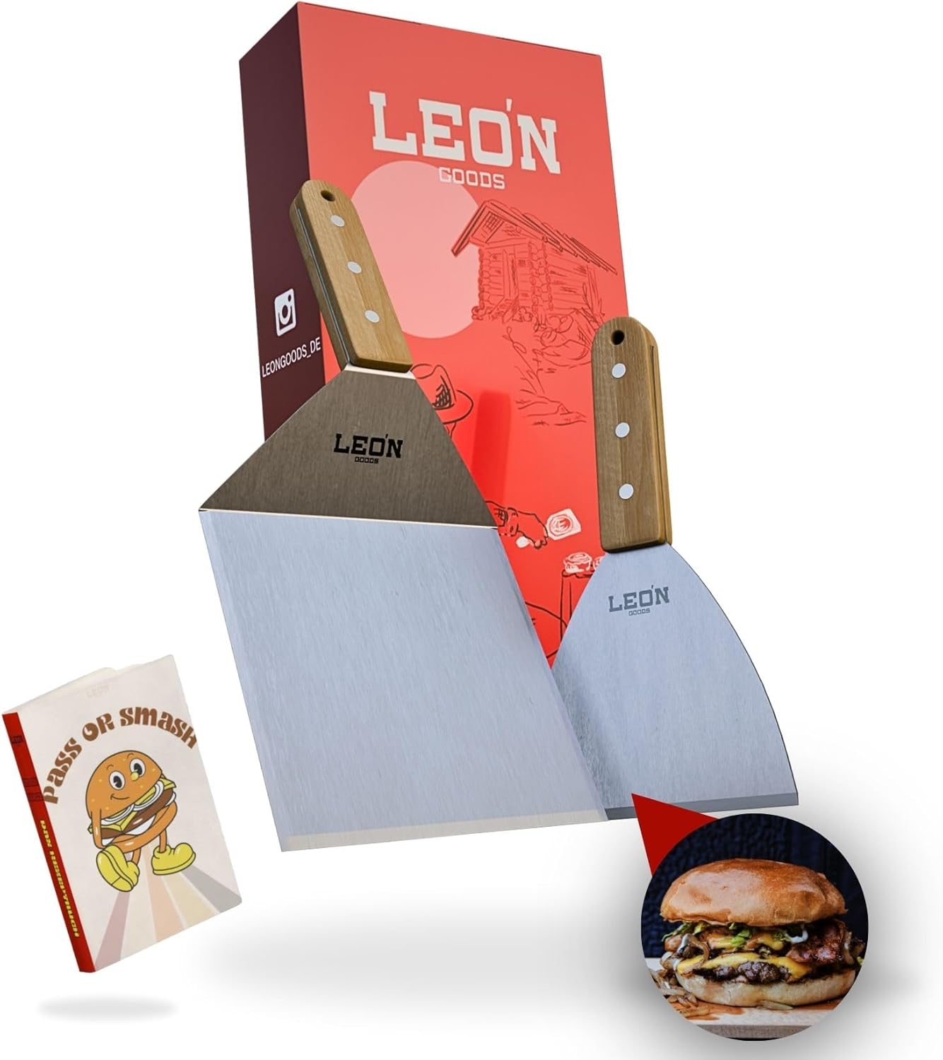 Smash Burger Set, Grillspachtel Set (2-TLG.)