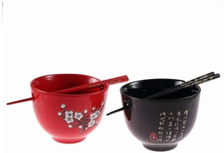 2er-Set Suppenschalen, Rot / Schwarz