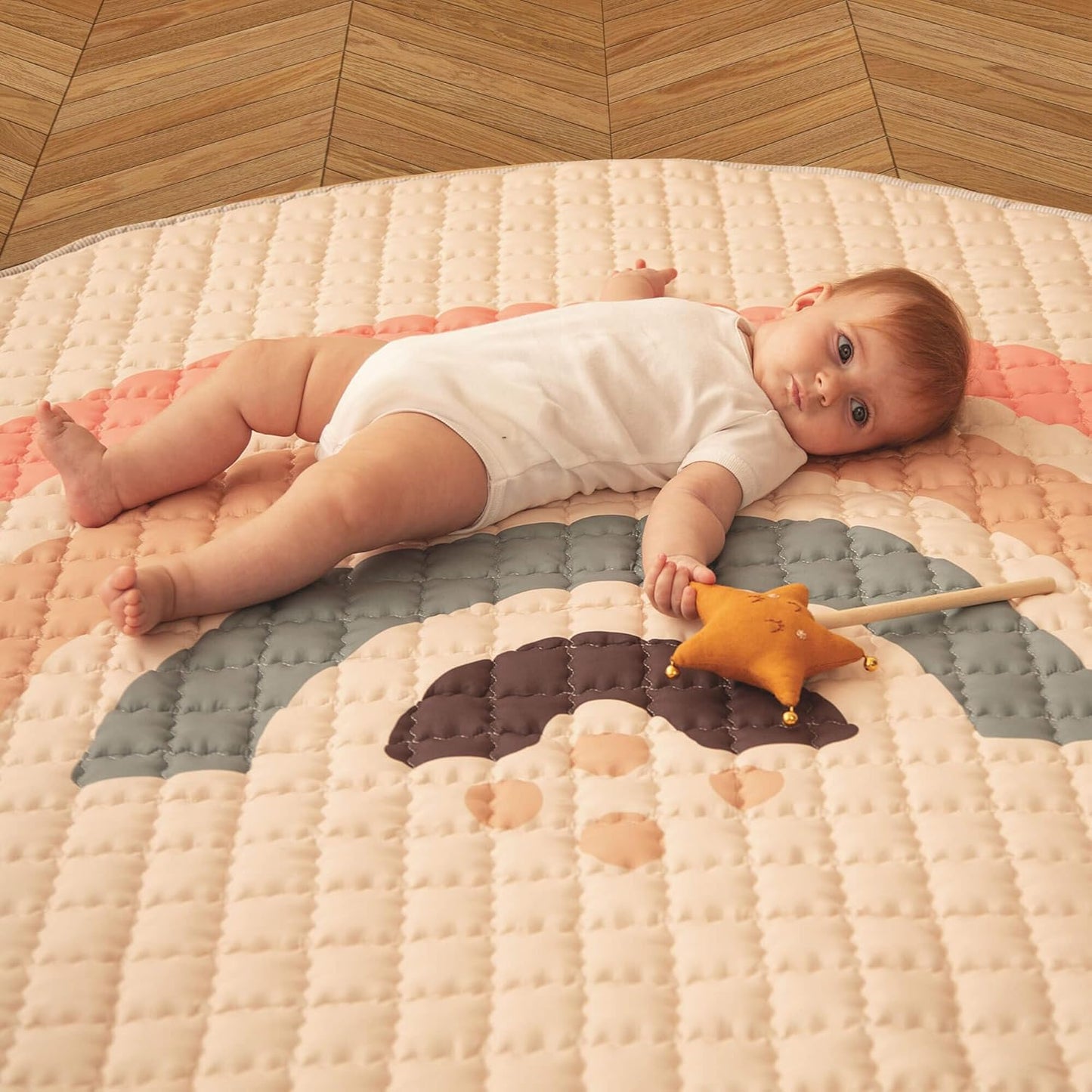 Gesteppte Krabbeldecke Boho Rainbow, Boho Rainbow