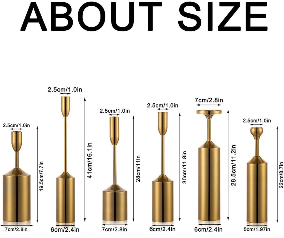 Kerzenhalter-Set, Gold 6er Set