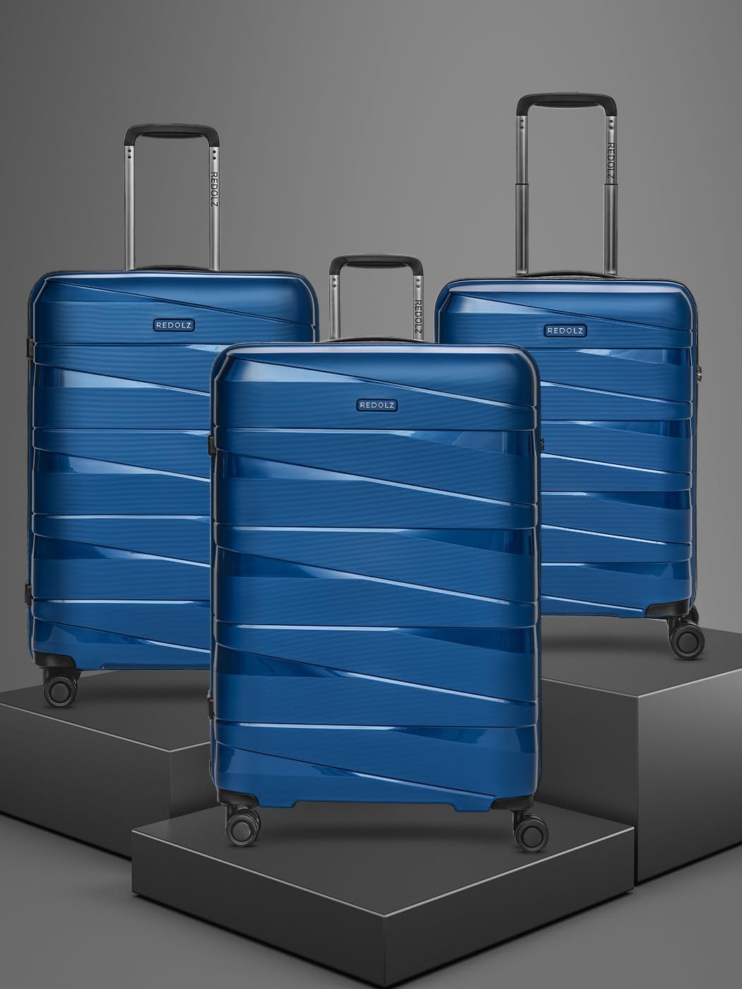 Essentials 10 Hartschalen Koffer-Set 3-teilig, Blue-metallic Kofferset (3-teilig)