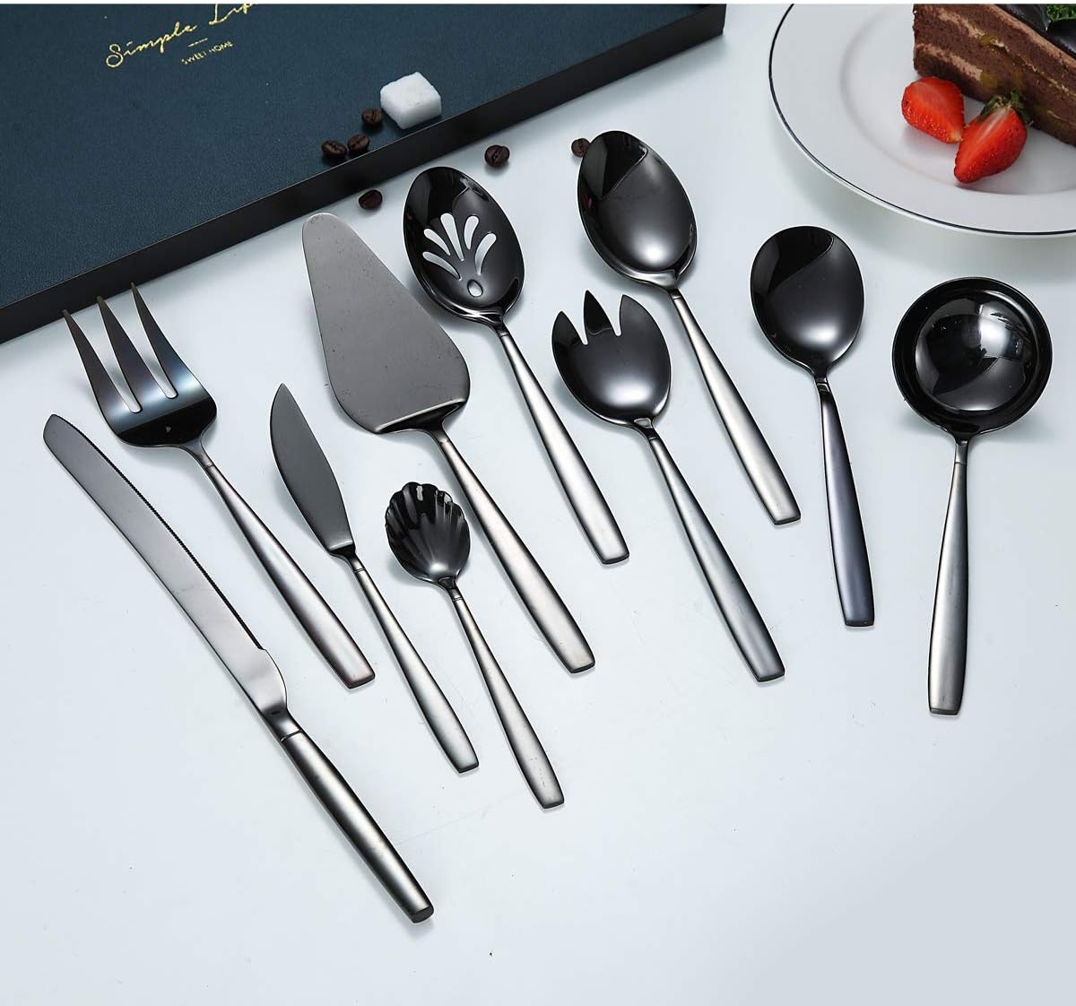 10-teiliges Servierbesteck-Set, 10.schwarz