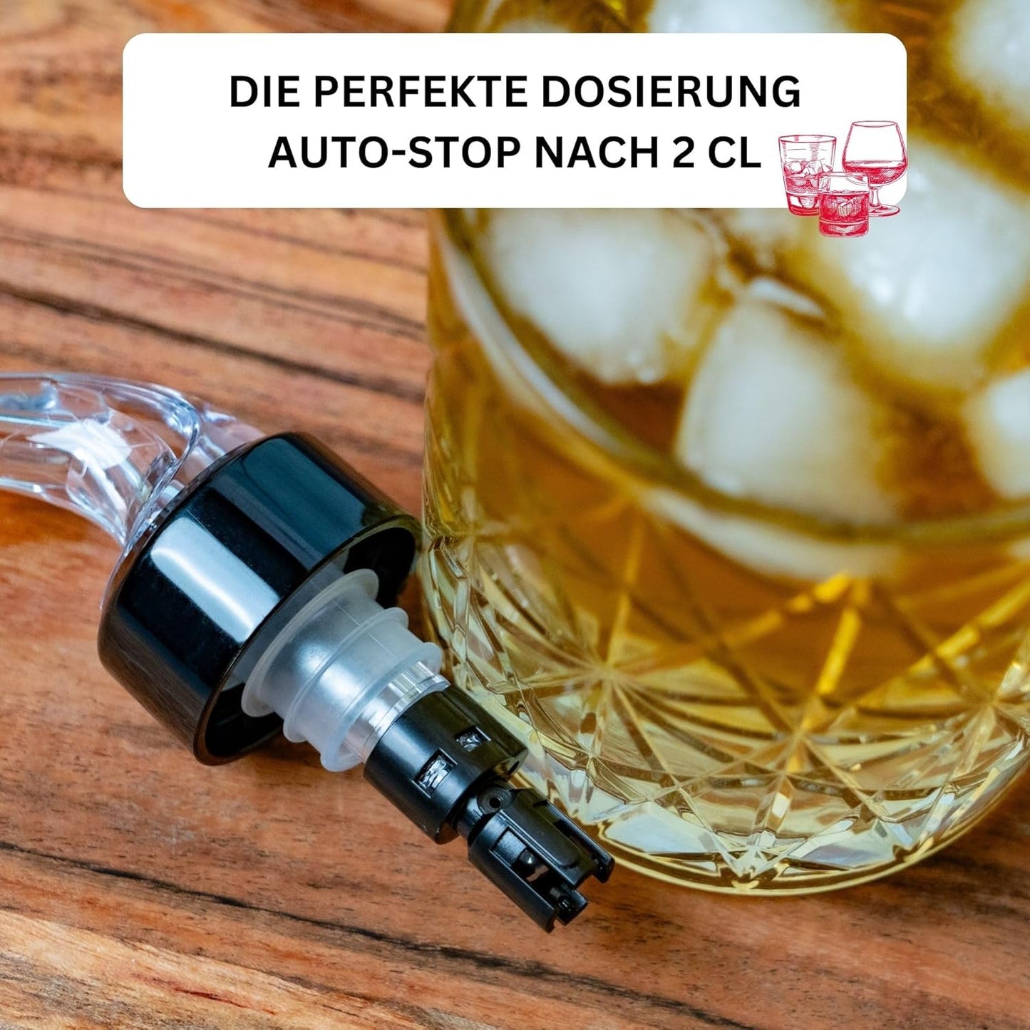12x Dosier/Mass-Ausgiesser, Transparent 4 cl 12 Stück