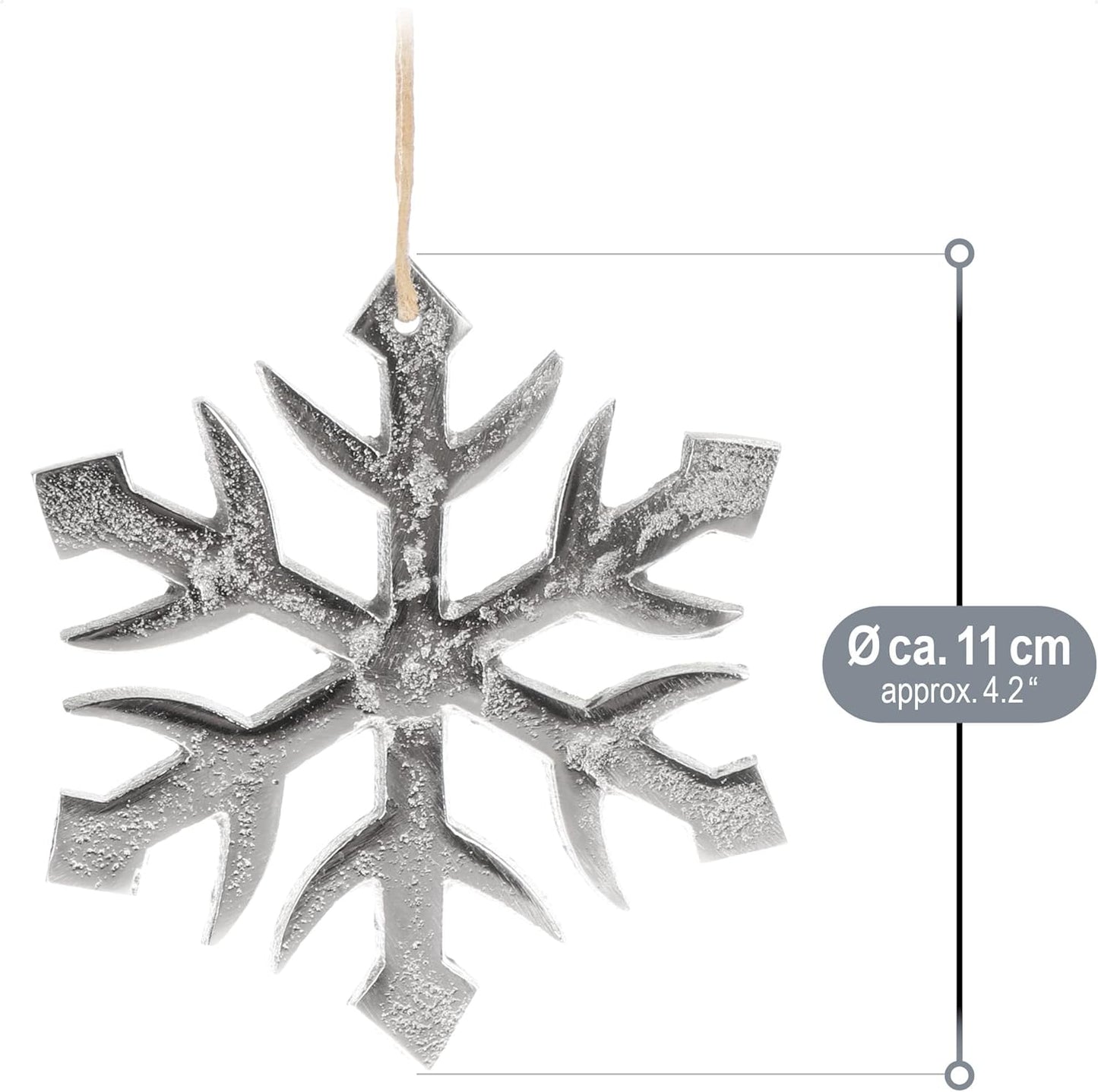 Schneeflocken-Set, 6 Stück 6 Stück - 11cm - Alu