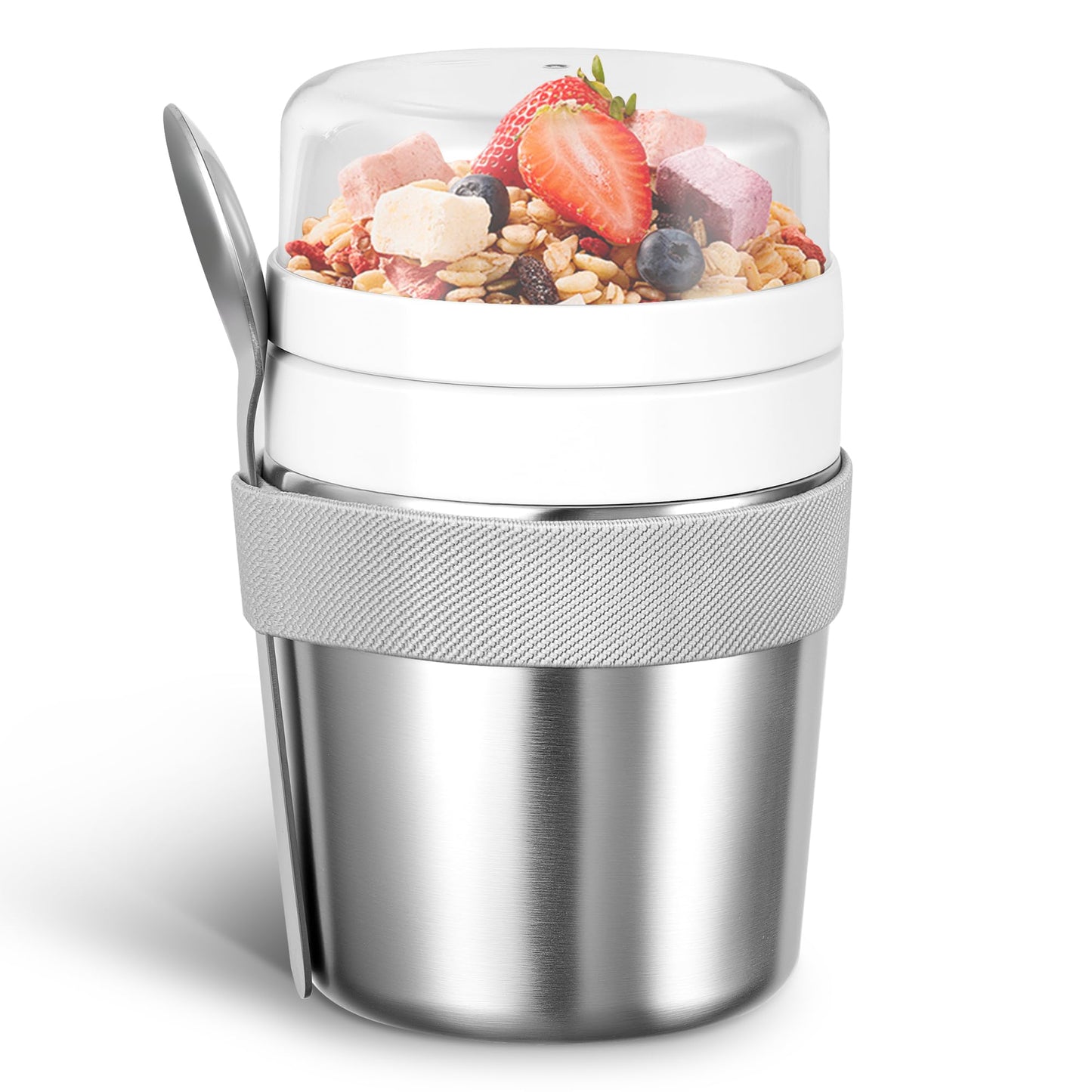 Isolierter Müslibecher to go (500 ml) mit Löffel