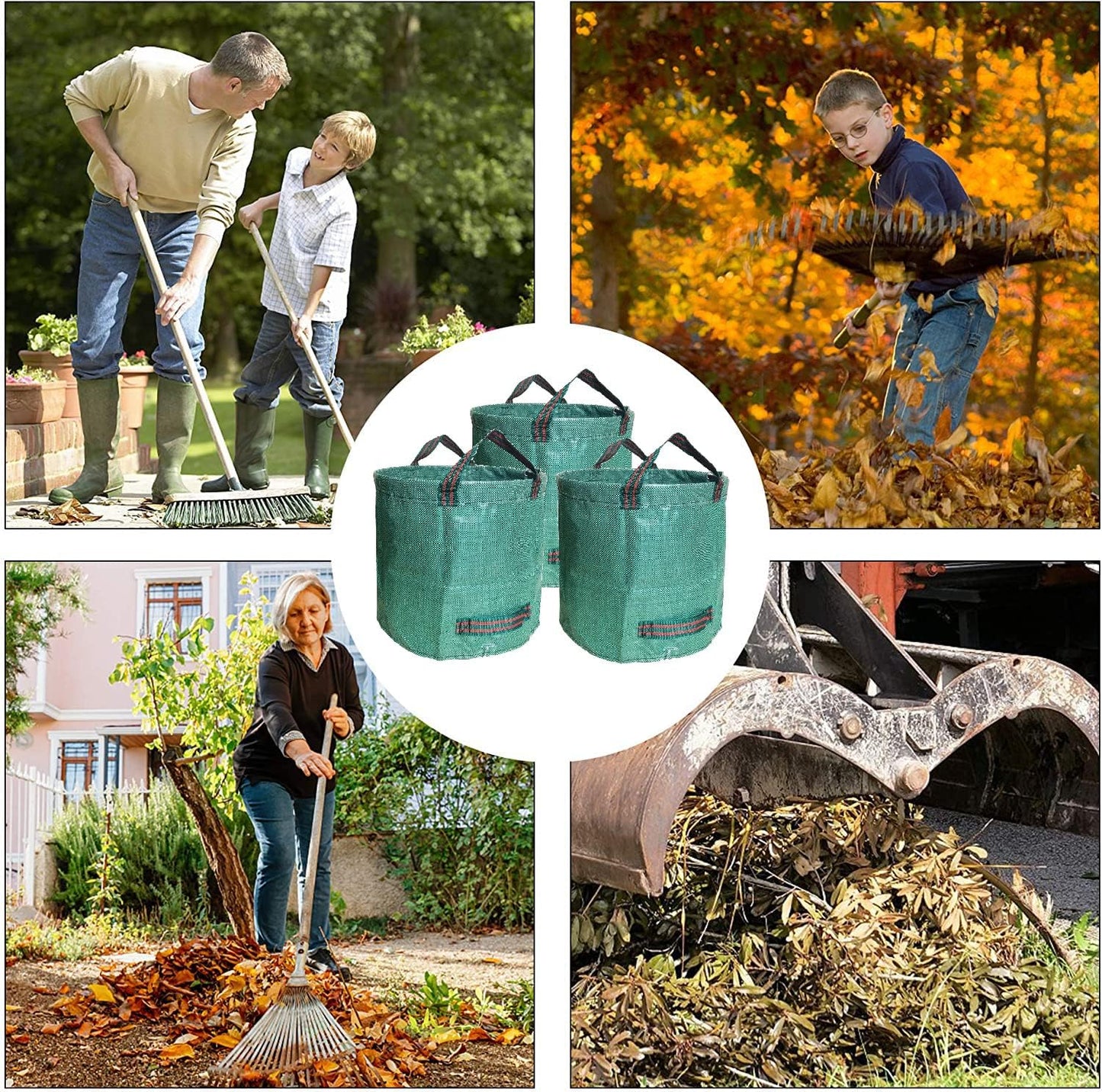 3er-Pack Gartensack für Gartenabfall, 272 l (Pack of 3) Grün