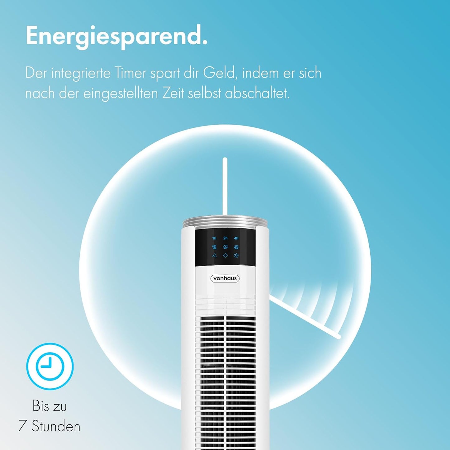 Turmventilator mit Fernbedienung, Weiss