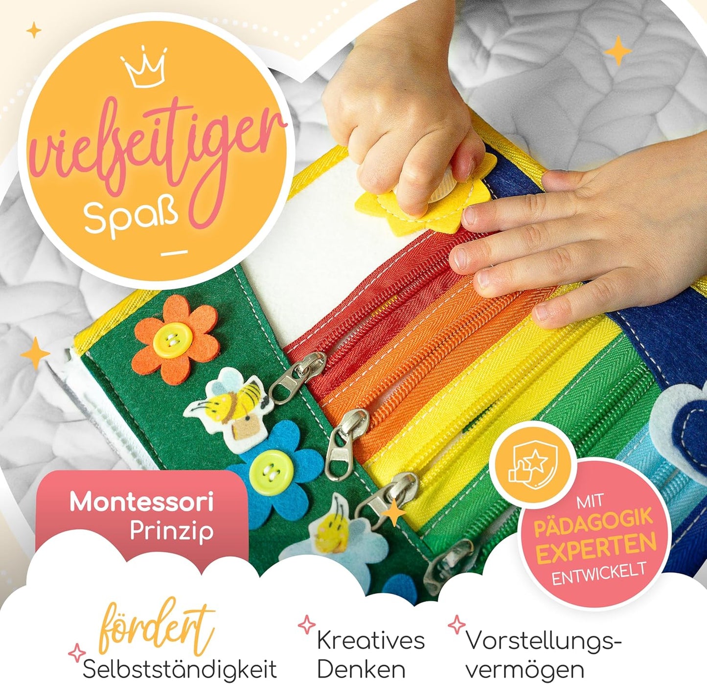 Busy Board Activity Buch für Kleinkinder, Alpaka