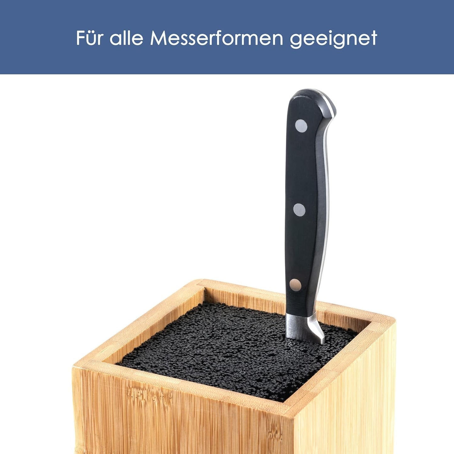 Messerblock mit Borsteneinsatz (ohne Messer), Quadratisch Gerade
