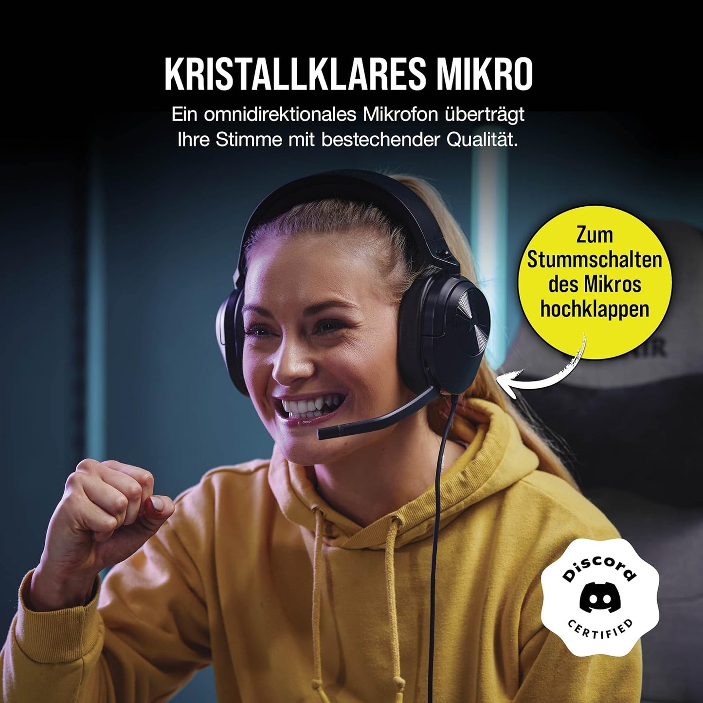 HS55 Surround Gaming-Headset mit Dolby 7.1 Sound, HS55 SURROUND Schwarz