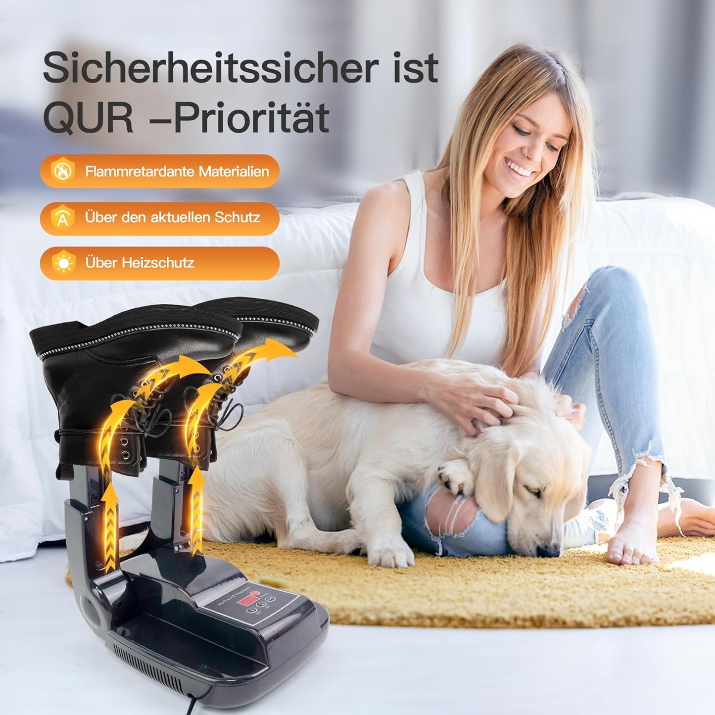 Stiefel- und Schuhtrockner mit Timer & faltbarem Design