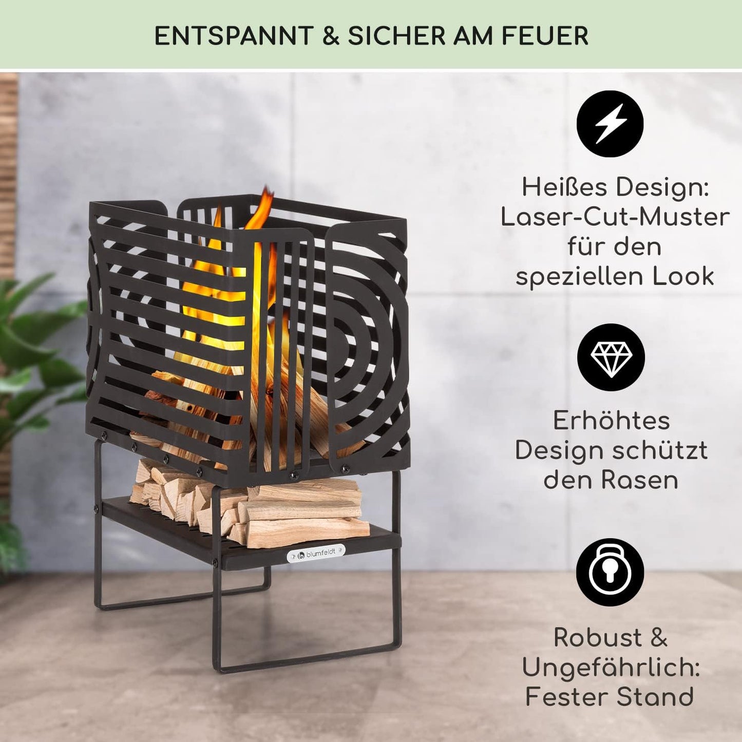 Feuerschale mit Standfuss, Gross