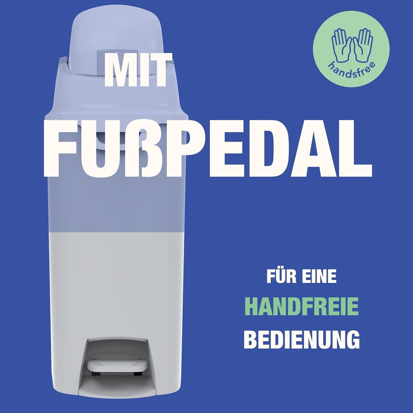 Windeleimer DIAPER CHAMP ONE, geruchsdicht, handfrei, silber