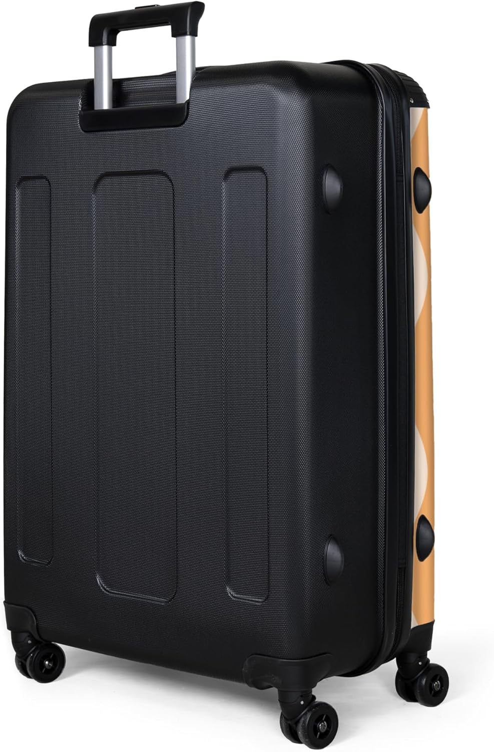 Grosser Hartschalenkoffer mit Rollen (XL), Wellen - Orange L