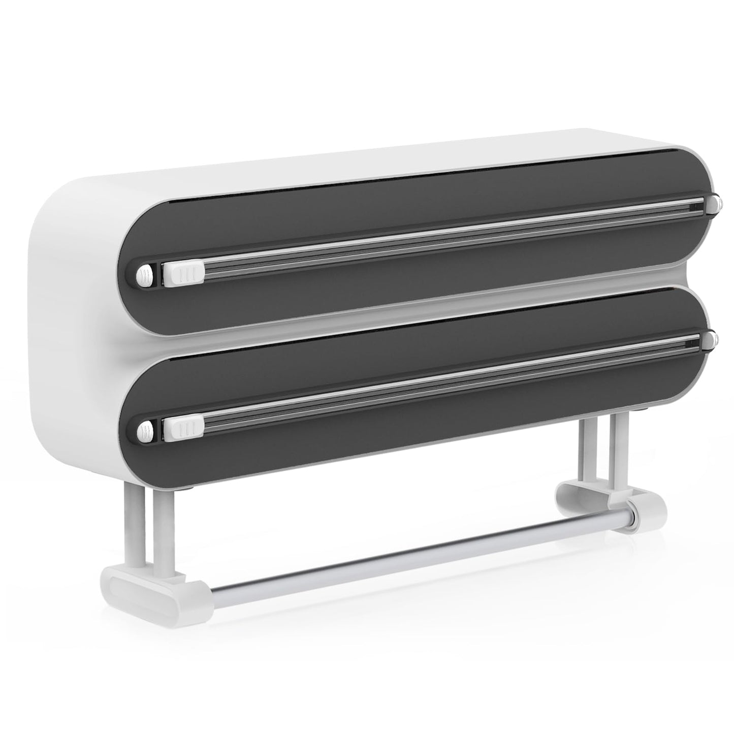 3-in-1 Küchenrollen- und Folienspender mit Cutter, Weiss/Opulenter Garten