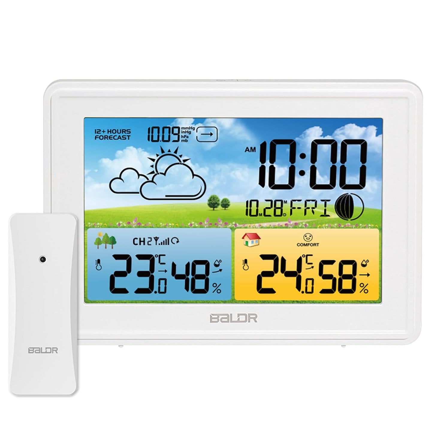 Wetterstation mit Aussensensor, Weiß
