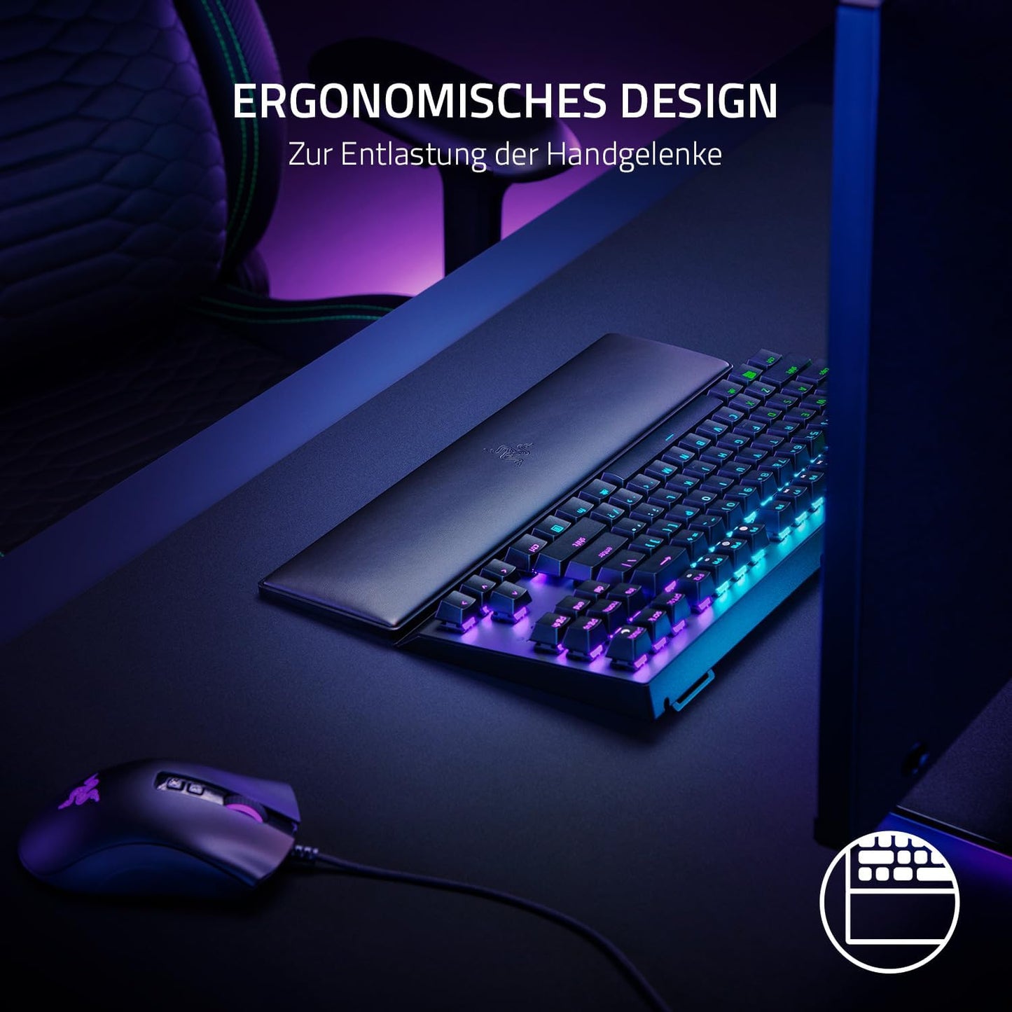 Ergonomische TKL-Handballenauflage, Handballenauflage (Tenkeyless) Einfarbig