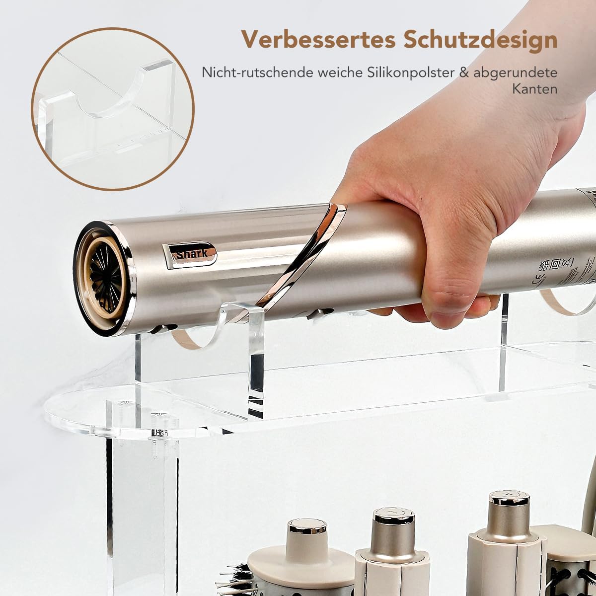 Haartrocknerhalter, Transparent