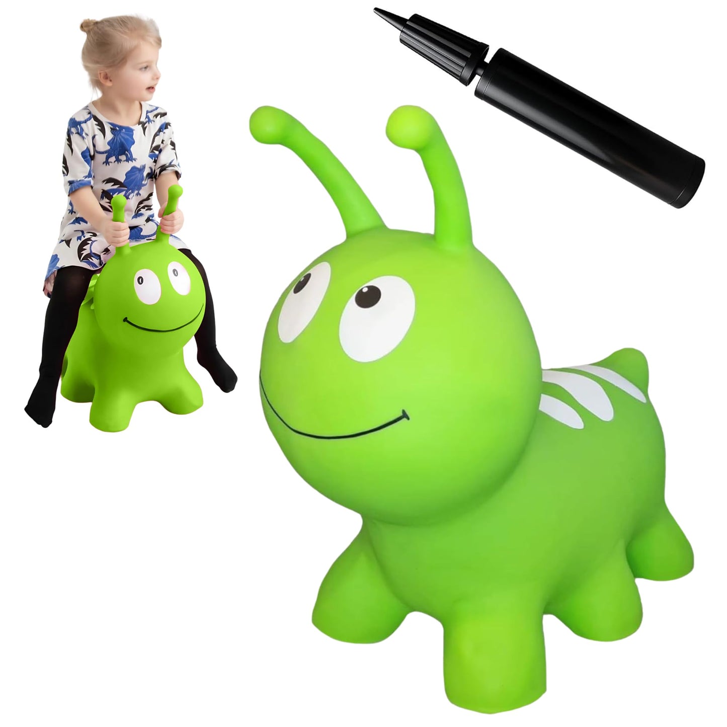 Aufblasbares Hüpftier Wurmi, Green Worm