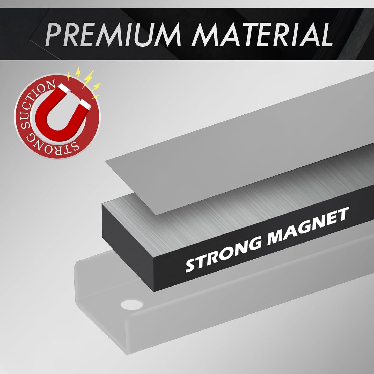 4er-Set Magnetische Werkzeugleisten, 370mm*2+230mm*2