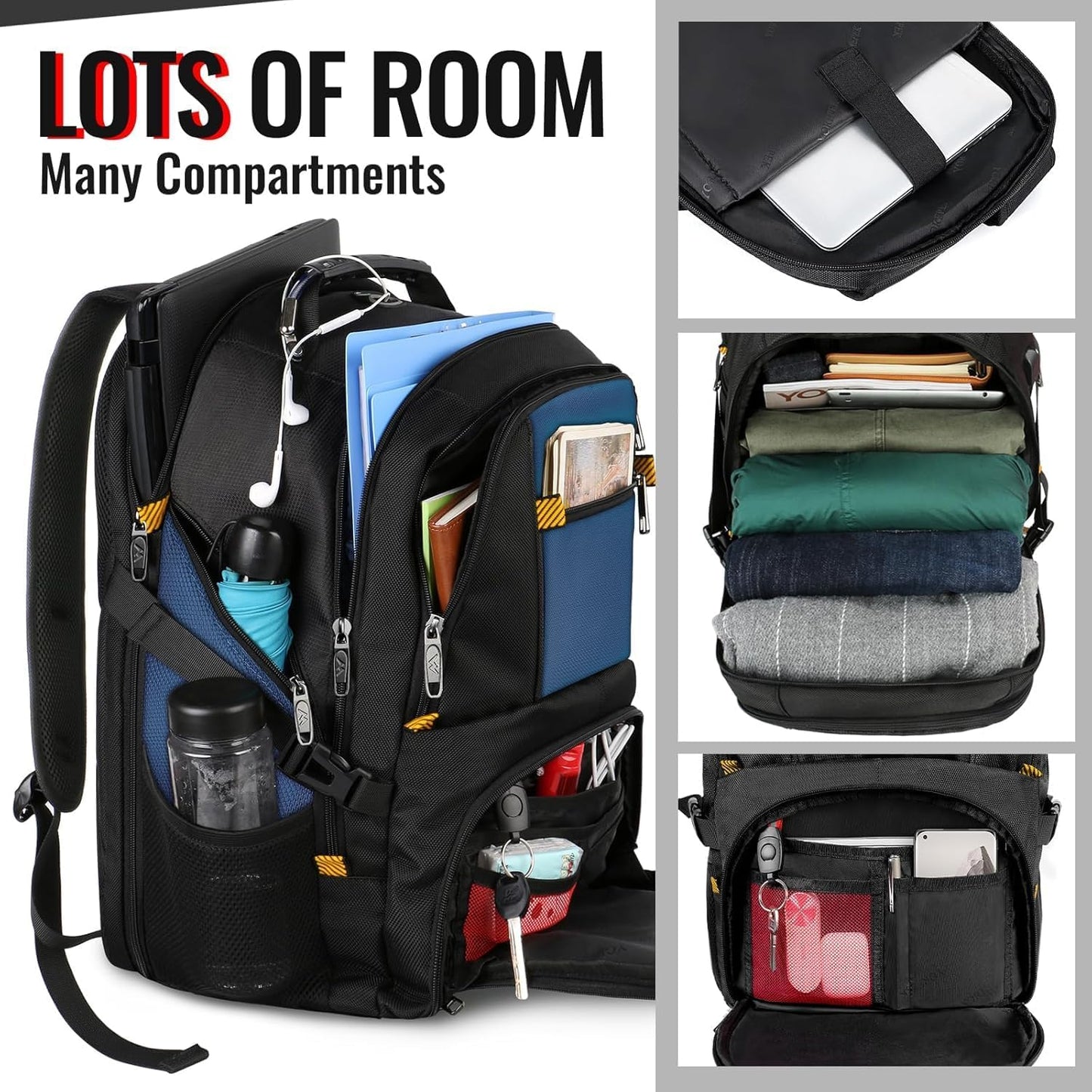 Herrenrucksack mit USB-Port, 18.4 Zoll Königsblau