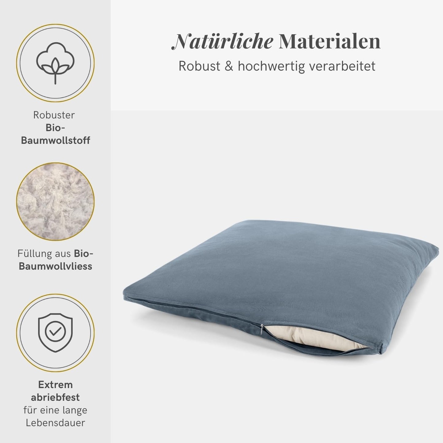 Meditationsmatte Zabuton Comfort, 7 cm / Kornblumenblau