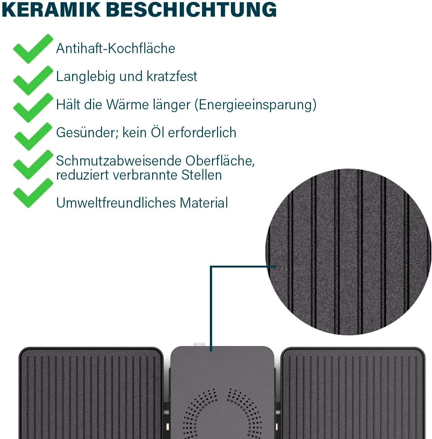 Raclette-Grill mit Luftfiltersystem für 8 Personen, Integriertes Luftfiltersystem 8 Personen