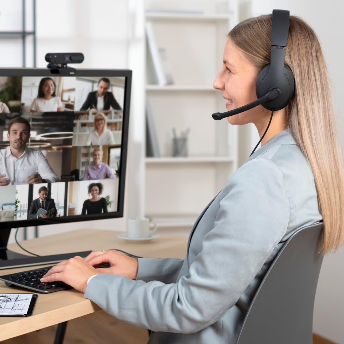 HS-USB300 V2 Headset mit Mikrofon und Lautstärkeregler
